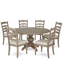This contemporary and stylish table has been made from solid american walnut wood. Furniture Ellan Round Dining Furniture 7 Pc Set Table 6 Side Chairs Created For Macy S Reviews Furniture Macy S