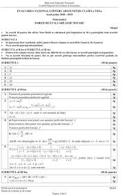 Ministerul educației a publicat pe edu.ro modele de subiecte pentru evaluarea elevilor la proba limba și literatura română, ce va avea loc pe 14 mai, și la matematică, probă care va avea loc pe data de 15 mai. Barem Evaluarea NaÈ›ionalÄƒ 2019 Rezolvare Subiecte MatematicÄƒ Barem Mate Edu Ro