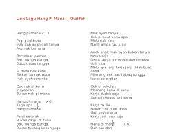 Khalifah kembali dengan lagu terbaru hang pi mana!! Hang Pi Mana Lirik San Kalop
