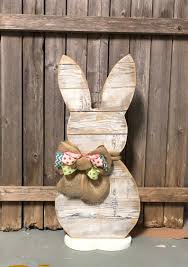 Wood Standing Easter Bunny Farmhouse Bunny Etsy Easter Crafts Easter Wood Crafts Easter Projects