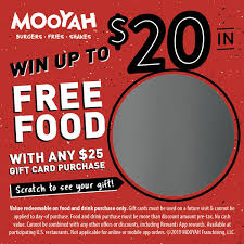 Gift cards will have a strong impact on retail sales in q1. Mooyah Scratch To Win Free Food Mooyah Burgers Fries And Shakes
