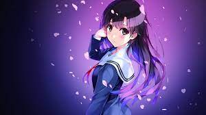 You could just crop it if you want :) thats all i could put for now! Purple Anime Girl Wallpapers 4k Hd Purple Anime Girl Backgrounds On Wallpaperbat