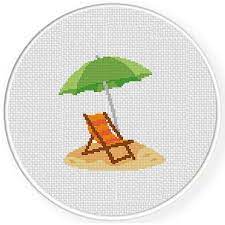 Makes 6 ornaments this package contains 14 count plastic canvas, 100 percent cotton floss, 1 needle and instructions approximate. Beach Umbrella Cross Stitch Pattern In 2021 Simple Cross Stitch Cross Stitch Patterns Cross Stitch