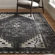 Anice Black Oriental Rug Crate And Barrel Contemporary Area Rugs Oriental Rug Black Rug