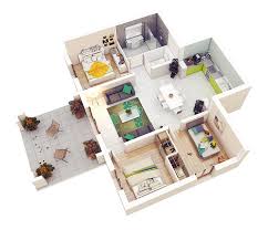 Maybe you would like to learn more about one of these? 20 Designs Ideas For 3d Apartment Or One Storey Three Bedroom Floor Plans Home Design Lover