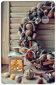 что можно сделать из скорлупы грецкого ореха своими руками Yolochka I Venok Naturel Shebbi Shik Dekor Rozhdestvenskie Izdeliya Rozhdestvenskij Venok