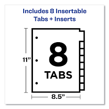 Jul 15, 2016 · hi jackie, i am happy to help! Insertable Big Tab Dividers 8 Tab Letter Office Source 360