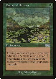 This filters by category, but that messes up completely the scoring, because oracle text will take the lowest score from any side of the and keyword. Carpet Of Flowers Urza S Saga Usg 240 Scryfall Magic The Gathering Search