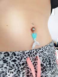 Summer Mermaid Belly Rings Mermaid Tail Belly Button Ring Etsy Belly Rings Belly Button Rings Festival Jewelry