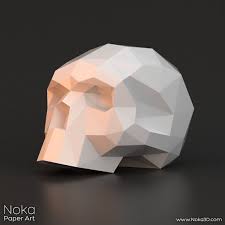 Human Skull 3d Papercraft Model Downloadable Diy Template Etsy Human Skull Geometric Animals Paper Crafts