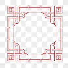 Classical Square Pattern Lace Red Line Flower Frame Decoration Traditional Pattern Vintage Border Fashion Vintage Borders Page Borders Design Vintage Patterns