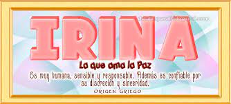 Detalles Para Ti Hoy Significado Del Nombre Irina
