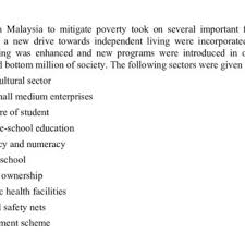 Analysis i do agree that lack of sustainable economic development and growth are some of the main causes of poverty in developing countries. Pdf Poverty Reduction Policies In Malaysia Trends Strategies And Challenges