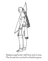 The Wampanoag Native American People Used Bows And Arrows To Hunt With They Were Ligh Thanksgiving Coloring Pages Native American Patterns Food Coloring Pages
