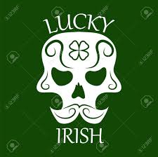 Interior style to transform your home. Saint Patrick Day Symbol Of Skull With Mustaches And Four Leaf Clover Leaf Or Lucky Irish Shamrock Royalty Free Cliparts Vectors And Stock Illustration Image 72629449