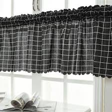 Check spelling or type a new query. Valance Grid Stripe Style Blackout Curtain Short Semi Sheer Curtains Rod Pocket Window Drapes For Kitchen Small Cafe Balcony Home 18 X59 Walmart Com Walmart Com