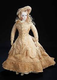 French Bisque Poupee With Dehors Articulation And A La Galerie Vivienne Boutique Label 2500 3500 Marks F G Should Doll Dress French Fashion Antique Dolls