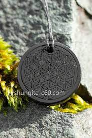 Flower Of Life Necklace Made Of Rare Stone Shungite Shungite C60 Com Custom Engraved Necklace Gold Choker Necklace Engraved Necklace