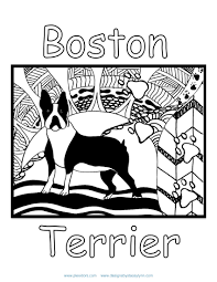 Boston Terrier Coloring Page Dog Door Pet Doors Coloring Pages