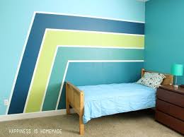 I painted this accent wall in my toddler sons room to help brighten up the space and make it more playful and fun. Boys Bedroom Graphic Racing Stripes Painted Accent Wall Happiness Is Homemade