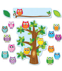 Colorful Owls Behavior Bulletin Board Set