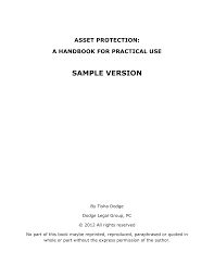 Choose from over 750+ templates and customize them to suit your needs. Http Www Dodgelegal Com Wp Content Uploads Asset Protection Handbook Sample Web Pdf
