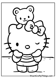 Draw the hands or arms using curve lines. Hello Kitty Coloring Pages Cute And 100 Free 2021