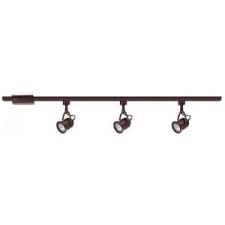 Hampton Bay 3 Light Antique Bronze Linear Track Lighting Kit Ec8715abz The Home Depot Track Lighting Kits Track Lighting Track Lighting Fixtures