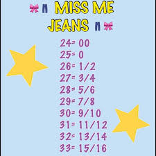 Miss Me Jeans Size Chart Conversion