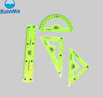 Custom Multicolor 15cm PVC Flexible Math Geometry Ruler Set