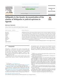 In accordance with section 5(3) of the ecclesiastical fees measure 1986(a), this order has been laid. Pdf Wikipedia In The Courts An Examination Of The Citation Of Wikipedia In Judicial Opinions In Uganda