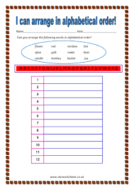 On the second more challenging page, they'll need to look at the second, third and fourth letters of each word. Year 1 Alphabetical Order Worksheets Teaching Resources