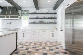 Decorate windowless hallways with potted faux succulents and buds in single stem modern vases to. Dark Gray Wood Floating Kitchen Shelves Transitional Kitchen