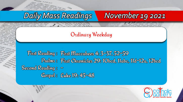 Catholic Daily Mass Readings for Friday 19 November 2021