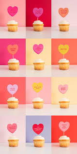 Conversation Heart Cupcake Toppers The House That Lars Built Heart Cupcakes Cupcake Toppers Valentines Cupcakes