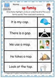 The word family workbook is a great resource to use at home or at your kindergarten! Phonics Sentences Short Vowel Word Families Part 1