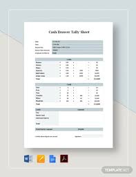 A daily cash sheet is a simple spreadsheet document that is used to keep the record of a cash transaction that takes place on daily basis. Cash Drawer Tally Sheet Template Word Google Docs Apple Pages Pdf