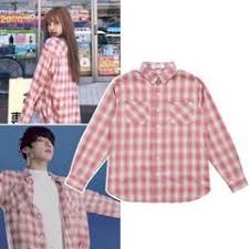 Bts Jungkook Blackpink Lisa Pink Flannel Shirt Bts Inspired Outfits Pink Flannel Shirt Bts Clothing