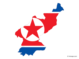 Flag Map Of North Korea Free Vector Maps North Korea Map North Korea Flag North Korea