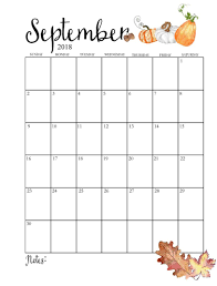 2018 Printable Monthly September Calendar September Calendar September Calendar Printable Monthly Calendar Printable