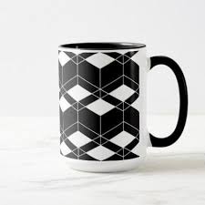 Black And White Checkered Coffee Mugs Abstract Geometric Pattern Black And White Mug Zazzle Com Abstract Geometric Pattern Black And White Coffee White Coffee Mugs