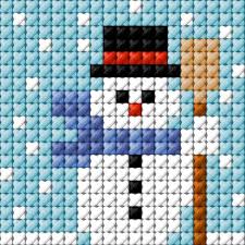 78 stitches x 78 stitches design area: Snowman Cross Stitch Designs