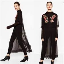 ザラ zara のzara シースルー刺繍ワンピース ロングワンピース マキシワンピース zaraワンピース ザラ ワンピース ワンピース レディース