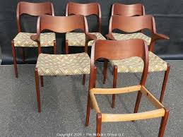 The Mcguire Group Llc Auction Online Auction Jan 23 30 2020 Item Set Of Six Mid Century Modern Mcm Danish Dining Chairs 4 No 71 Side Chairs 2 No 55 Arm Chairs Matching danish dining tables also available in round and square designs.