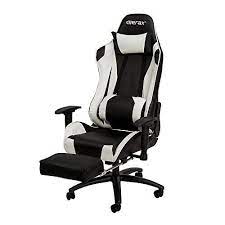 merax high back racing style gaming chair adjustable swivel office chair with footrest black white racing chair gaming chair chair