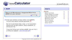 Calculate Car Leasing Payments And Total Costs Leaseguide Com Car Lease Sticker Price Good To Know