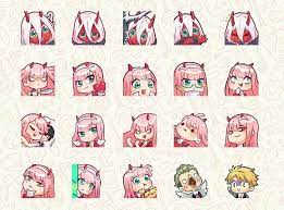 Any Idea Where These Are From Darlinginthefranxx Discord Ideas Twitch Ideas Chibi Emotes