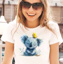 Koala & Canary Tee, Australian Animal Lover Shirt