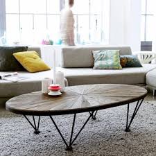 table basse en metal et orme 140 x 80 cm meubles de salon table basse mobilier de salon meuble bois brut