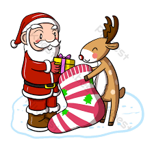 Il vous faudra faire attention à ce qu'il ne soit pas trop en déséquilibre. Dessin Anime Pere Noel Et Renne Donnent Des Cadeaux Fond Transparent Png Psd Elements Graphiques Gratuit Pikbest